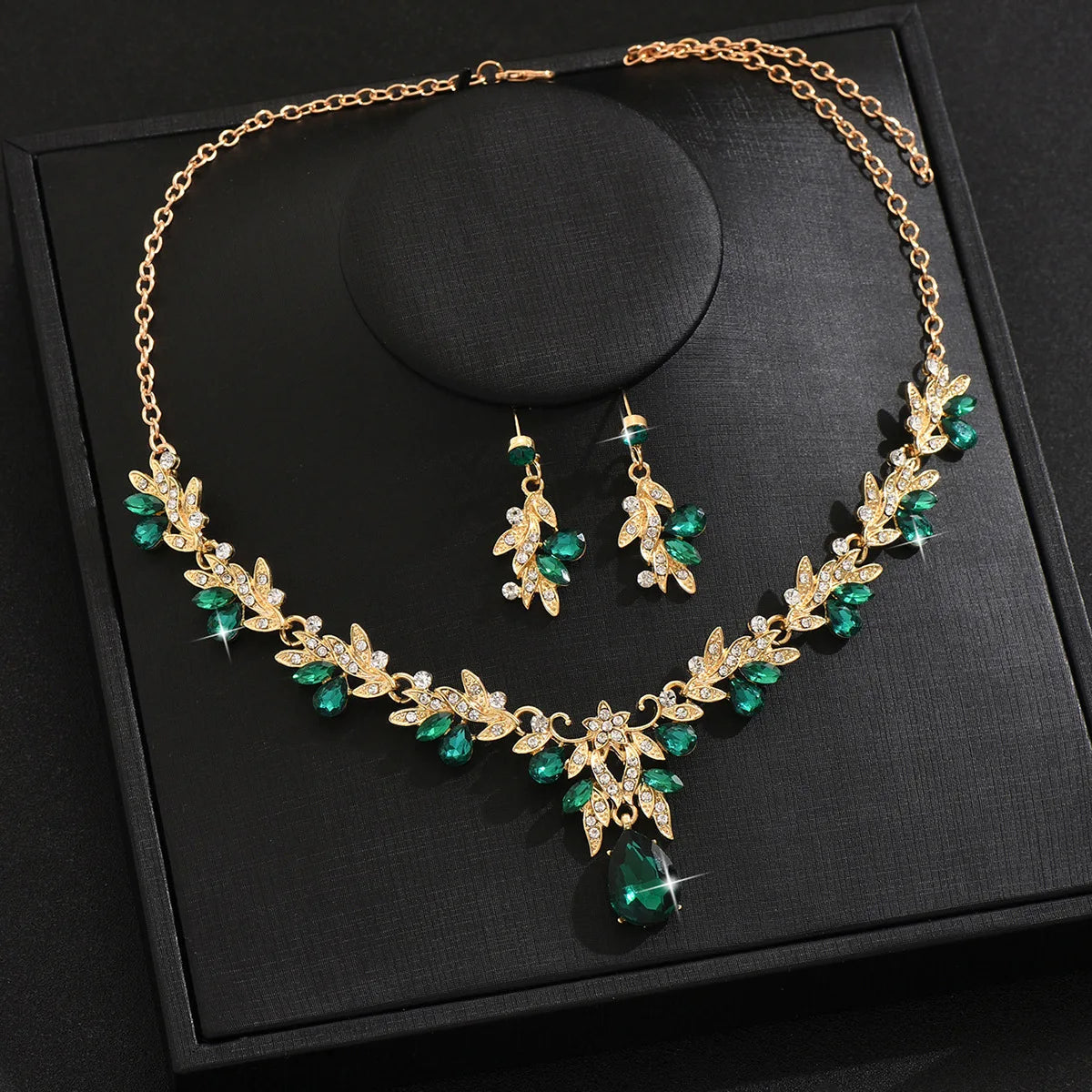 Luxury Crystal Bridal Jewelry Set – Necklace, Earrings, Wedding & Evening Elegance