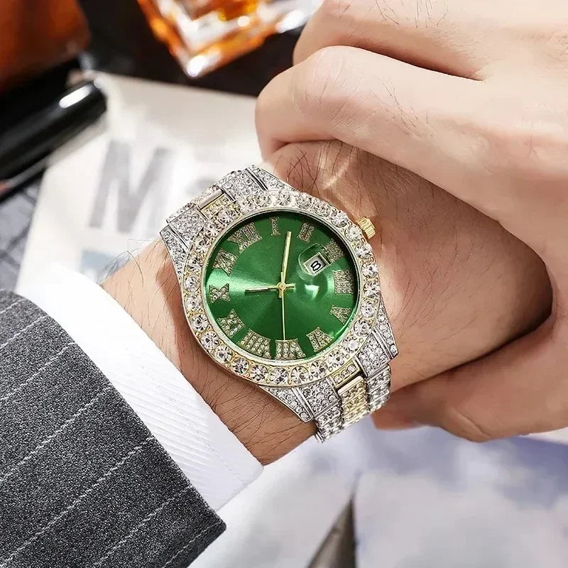 Luxury Men’s Watch – Diamond Style Fashion Wristwatch – Multiple Colors