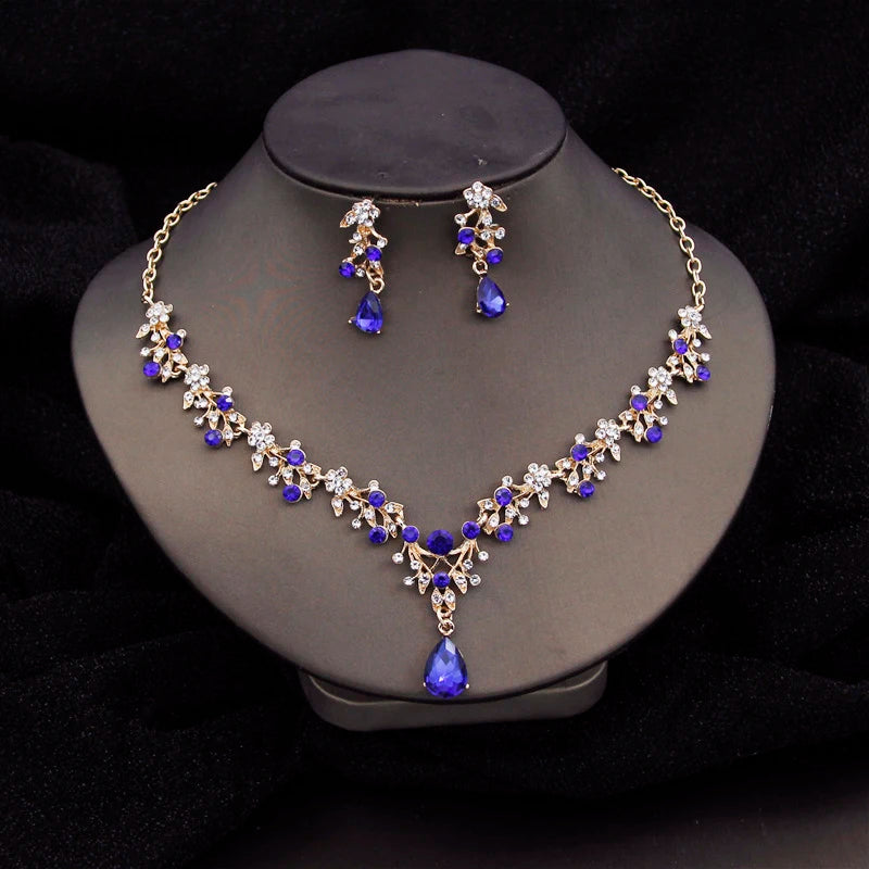 Luxury Crystal Choker Necklace & Earrings Set – Elegant Bridal & Evening Jewelry