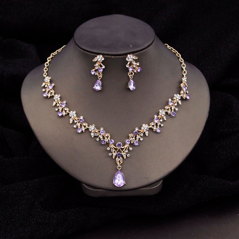 Luxury Crystal Choker Necklace & Earrings Set – Elegant Bridal & Evening Jewelry