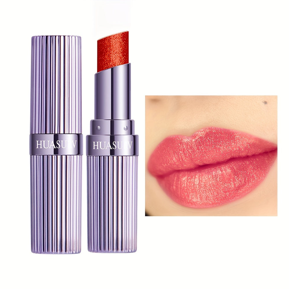 Shimmer Glow Lipstick – Hydrating Gloss Finish