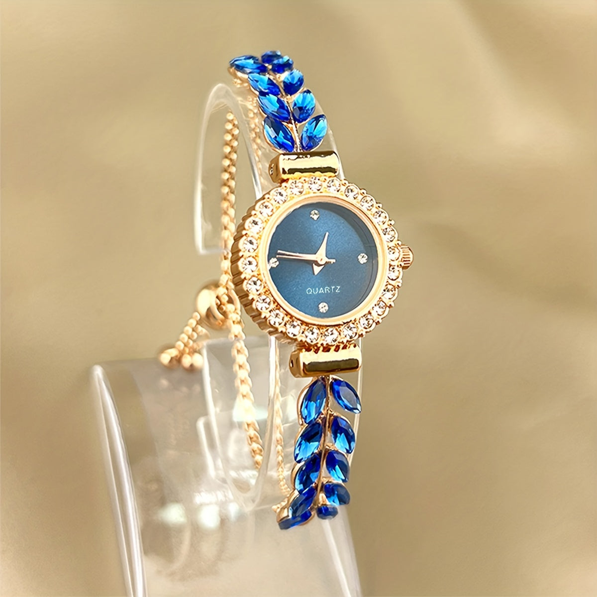 Quartz Watch for Women - Adjustable Analog Wrist, Vintage Elegant Baroque Rhinestone