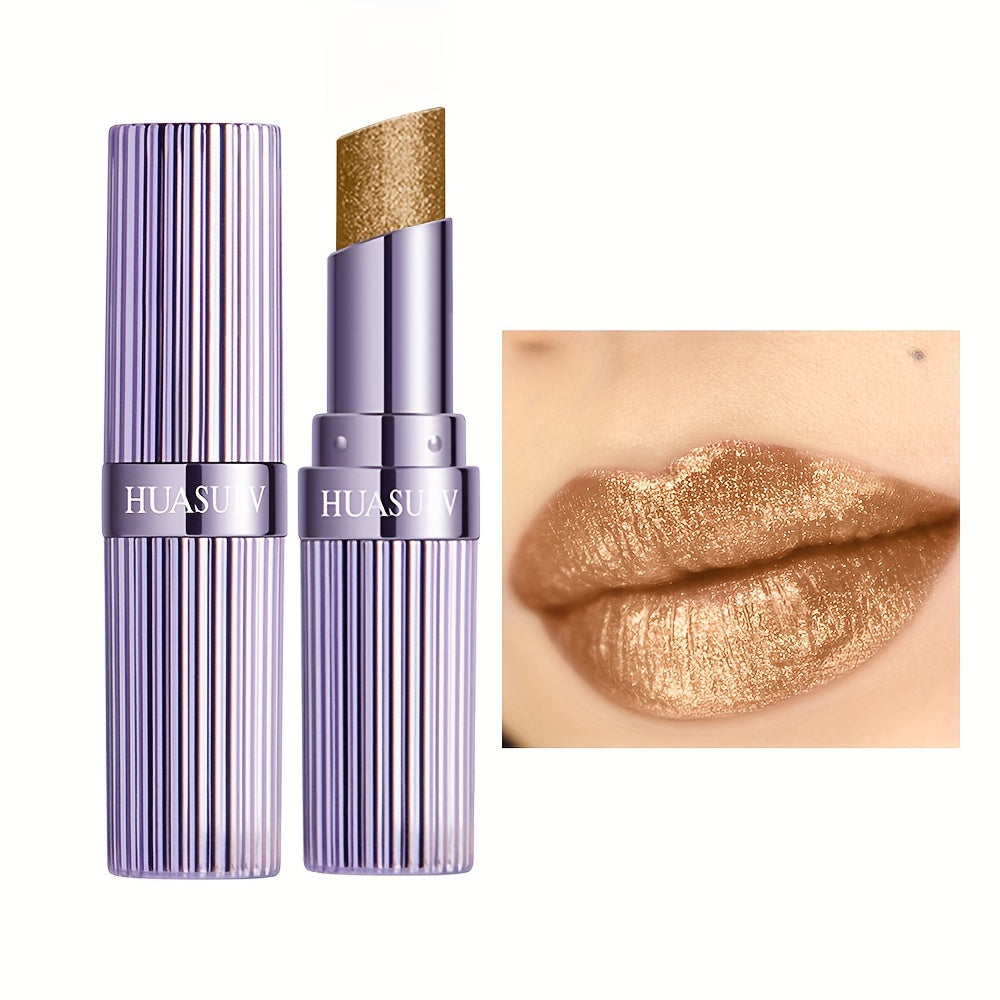 Shimmer Glow Lipstick – Hydrating Gloss Finish