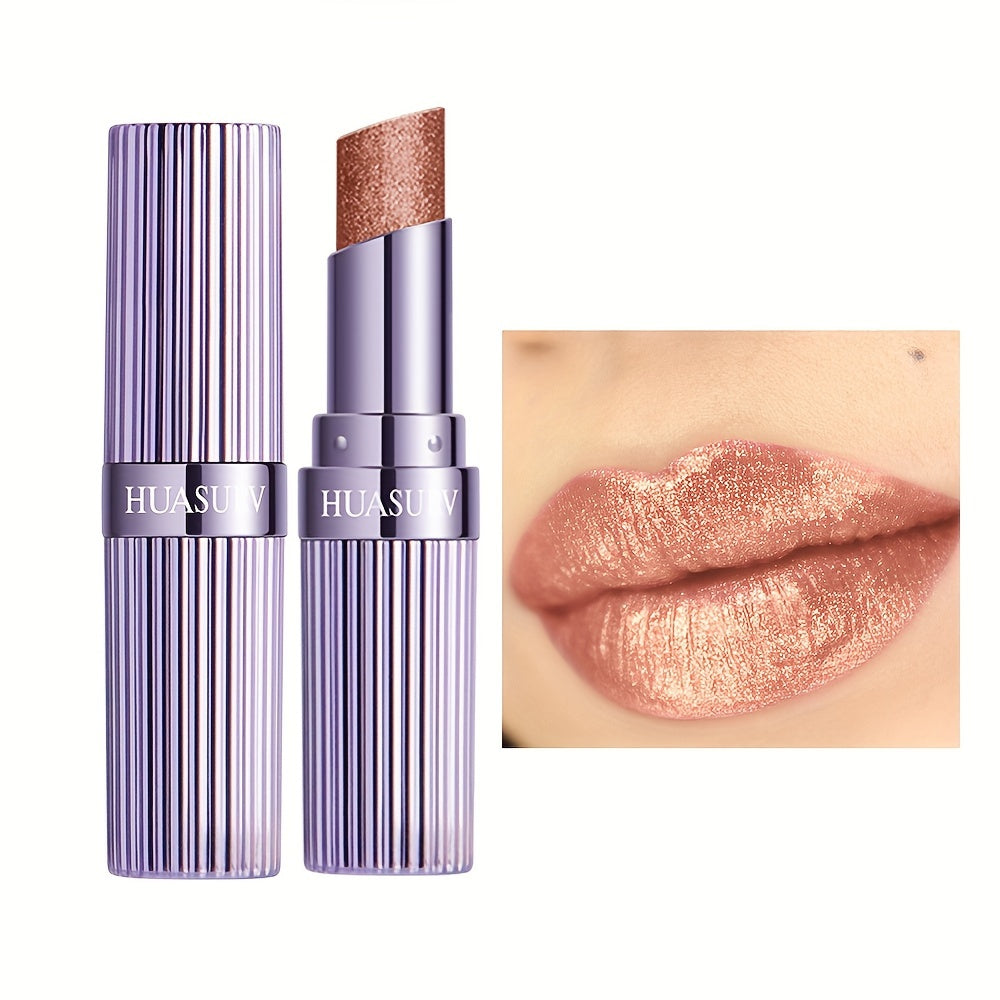 Shimmer Glow Lipstick – Hydrating Gloss Finish