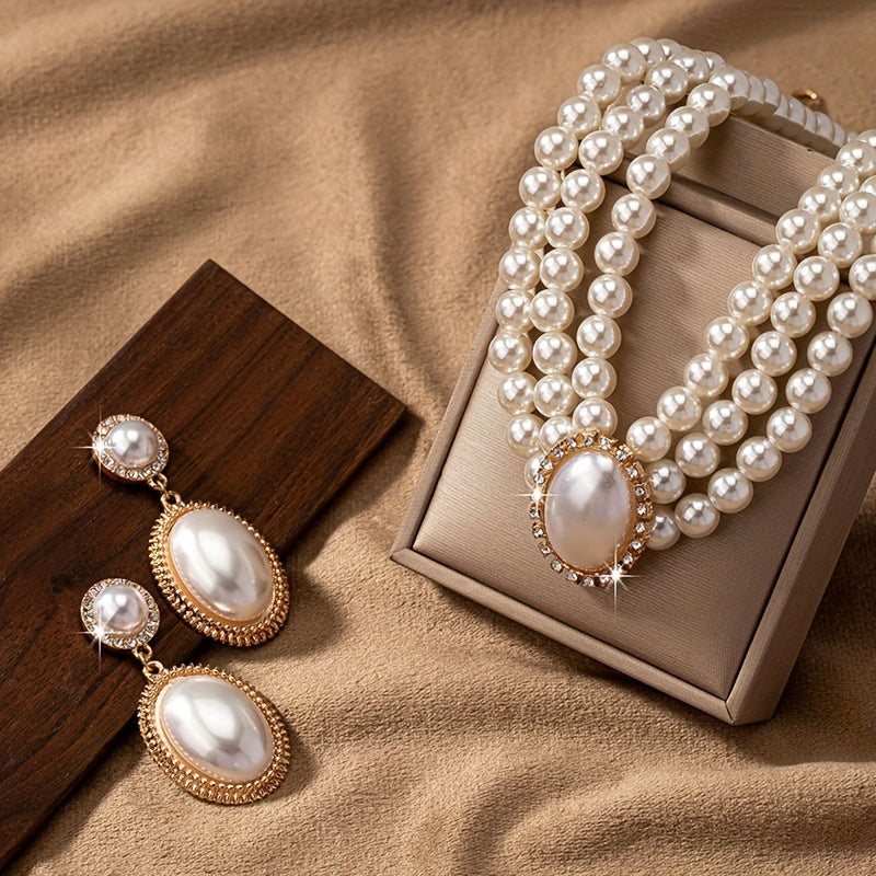Luxury Pearl Wedding Jewelry Set