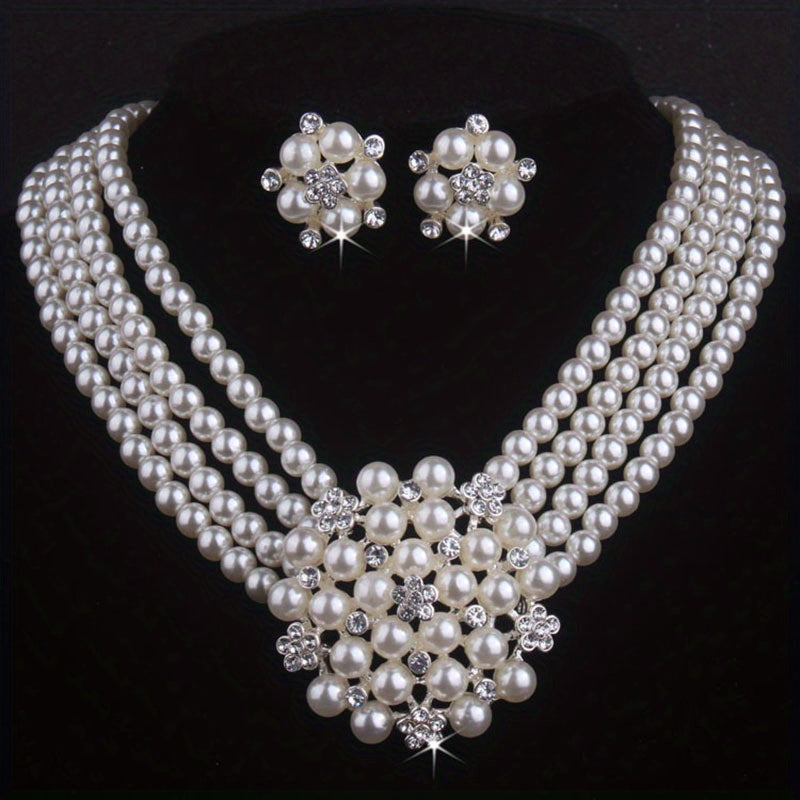Luxury Pearl Wedding Jewelry Set