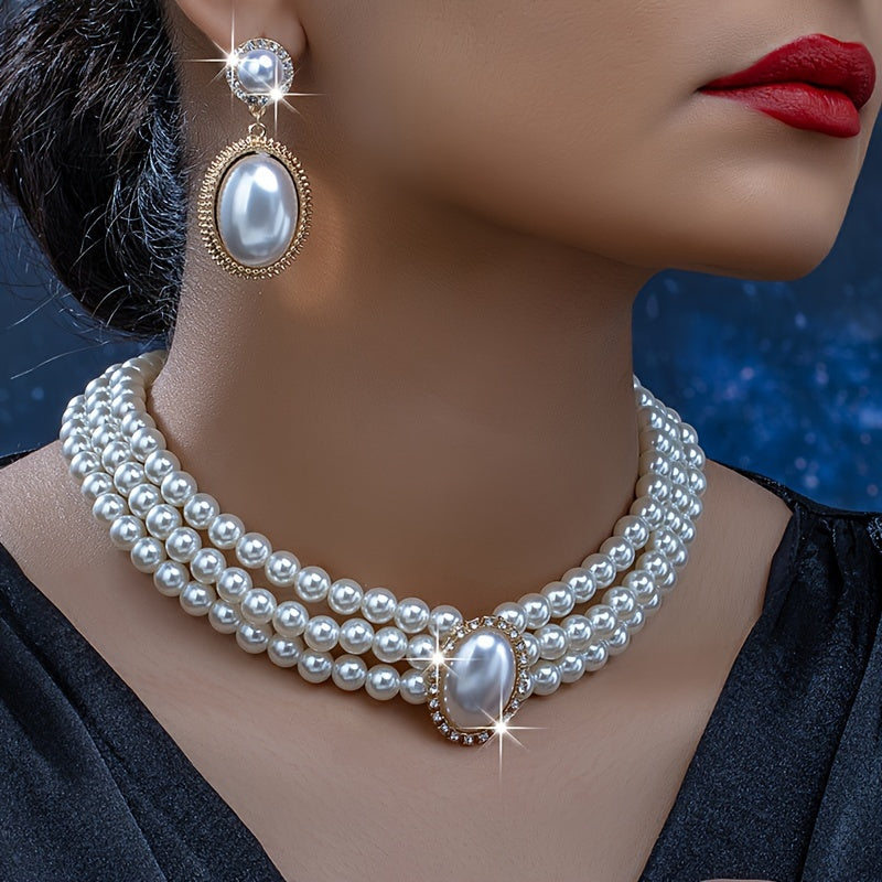 Luxury Pearl Wedding Jewelry Set